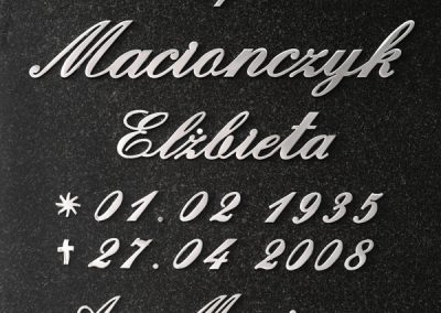 litery na nagrobki Ruda Śląska